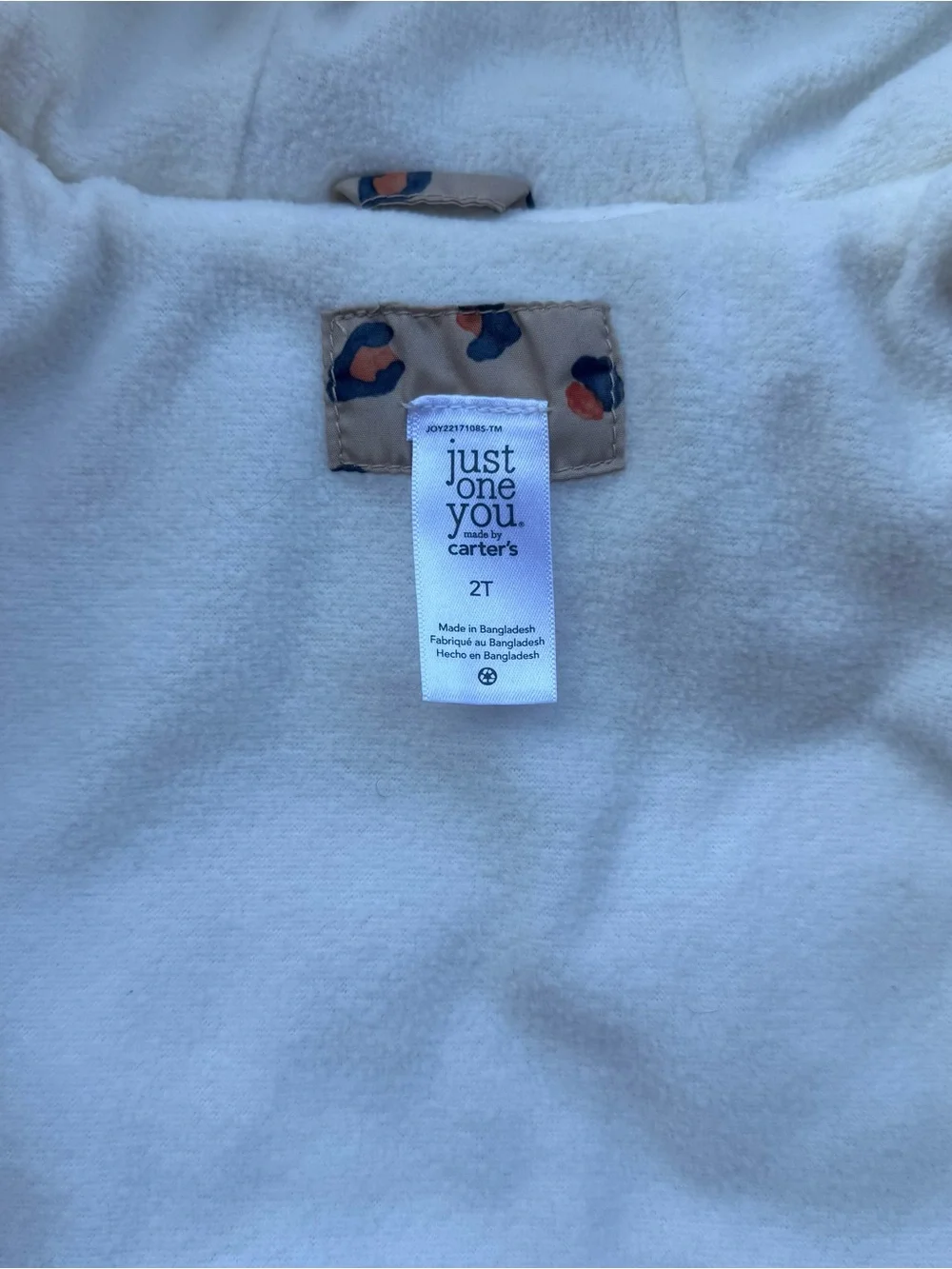 Just One You by Carters Leopard Print Puffer Jacket Fleece Lined Animal Ears 2T